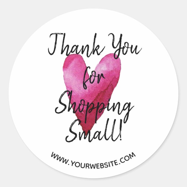 Pegatina Redonda Personalizado Gracias Por Comprar Pequeño (Anverso)