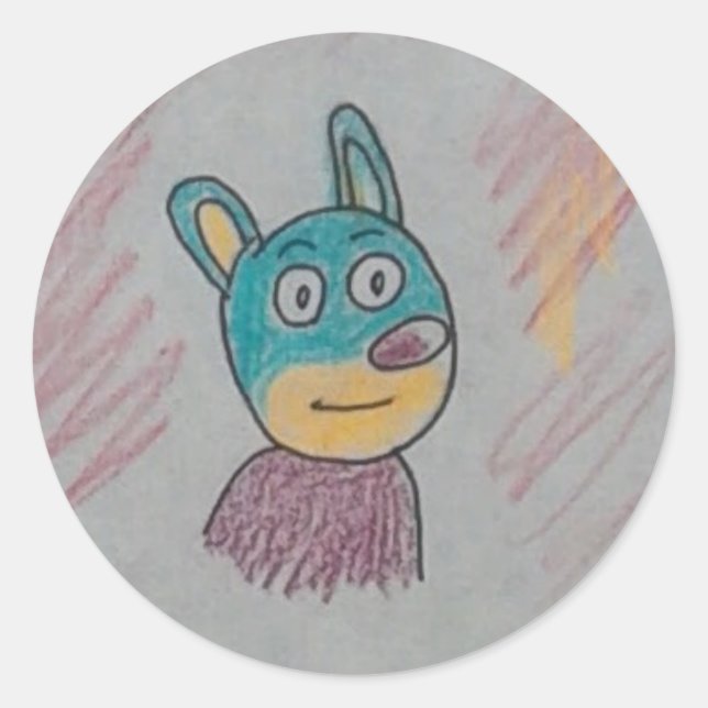 Pegatina Redonda Personalizado gracioso animal (Anverso)