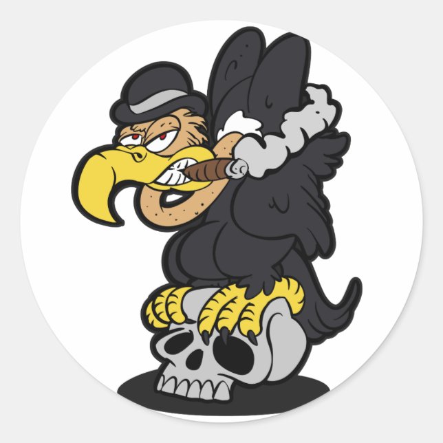 Pegatina Redonda Personalizado Griffon Vulture | elegir color de fo (Anverso)