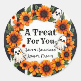 Pegatina Redonda Personalizado Halloween Party Favor - 'Un trato pa