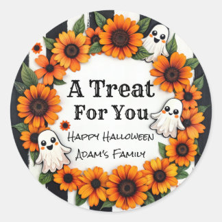 Pegatina Redonda Personalizado Halloween Party Favor - 'Un trato pa