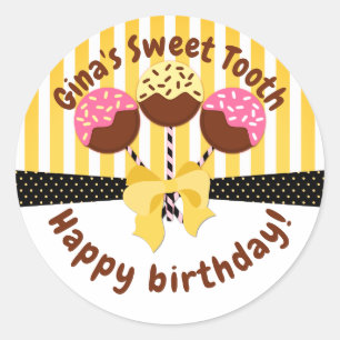 Pegatina Redonda Personalizado Happy Birthday Bakery Box Seals Sm