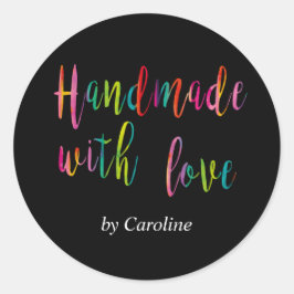 Pegatina Redonda Personalizado hecho a mano con amor