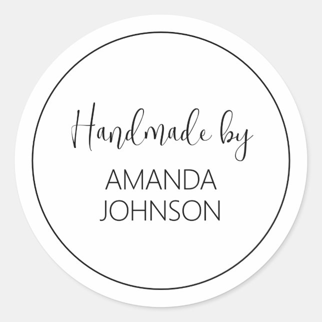 Pegatina Redonda Personalizado hecho a mano por (Anverso)