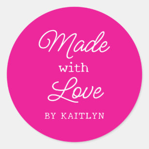Pegatina Redonda Personalizado hecho con amor