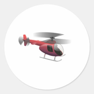Pegatina Redonda Personalizado Helicóptero