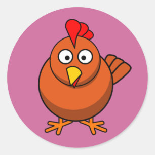 Pegatina Redonda Personalizado Hen Chicken