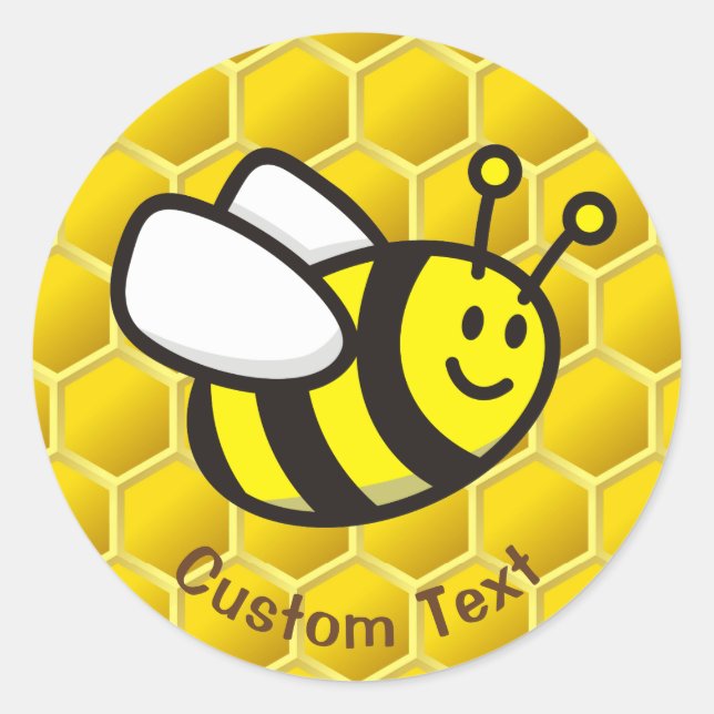 Pegatina Redonda Personalizado Honeybee (Anverso)