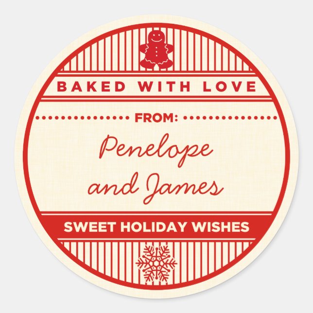 Pegatina Redonda Personalizado Horneado Con Pegatinas De Amor (Anverso)