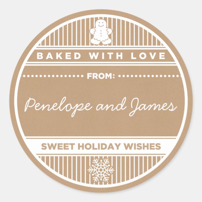 Pegatina Redonda Personalizado Horneado Con Pegatinas De Amor (Anverso)