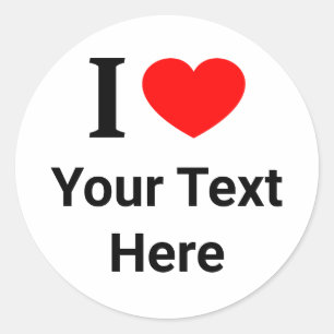 Pegatina Redonda Personalizado I ❤️ I AMO I CORAZÓN