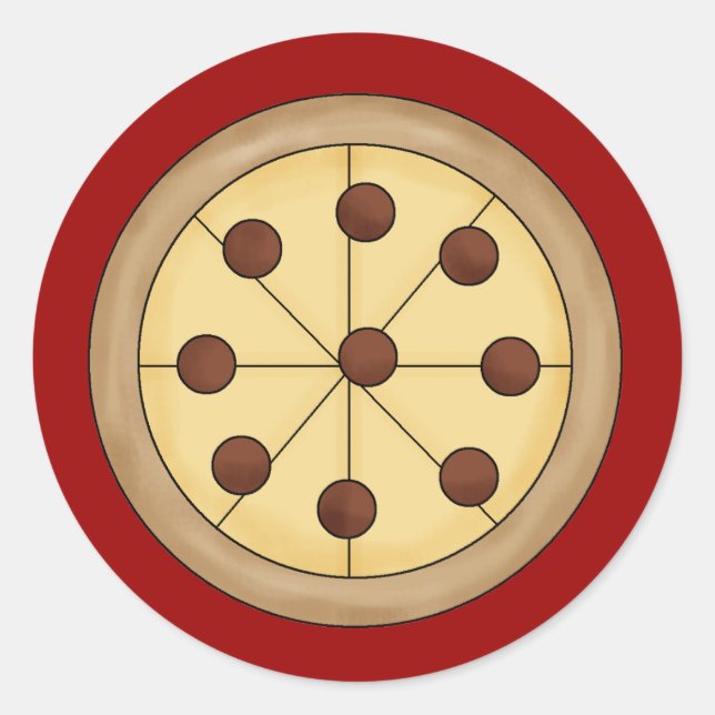 Pegatina Redonda Personalizado  Italiano Pie Deliciosa Comida (Anverso)