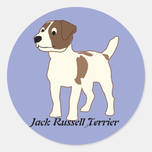 Pegatina Redonda Personalizado Jack Russell Terrier (Anverso)
