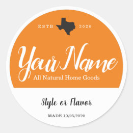 Pegatina Redonda Personalizado Jar y etiquetas de la tapa - Añade t