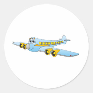 Pegatina Redonda Personalizado Jet O del acompañante azul