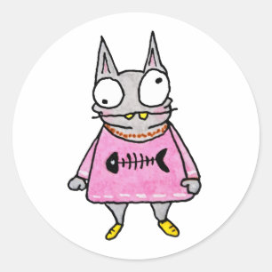 Pegatina Redonda Personalizado Kitten