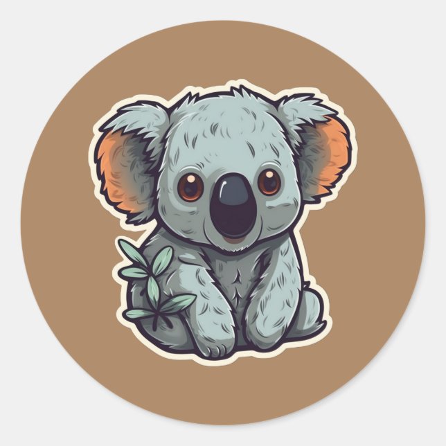 PEGATINA REDONDA PERSONALIZADO KOALA BEAR (Anverso)
