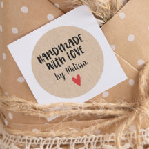 Personalizado Kraft Hecho a Mano Con Amor