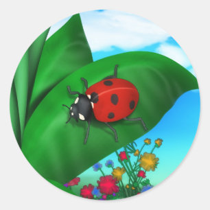 Pegatina Redonda Personalizado Lady Bug