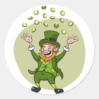 Pegatina Redonda Personalizado Leprechaun