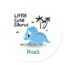 Personalizado lindo Bebé azul Dino