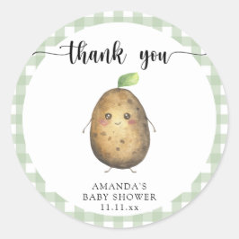 Pegatina Redonda Personalizado lindo ducha bebé gracias