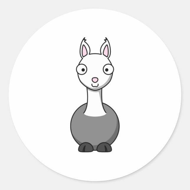 Pegatina Redonda Personalizado Llama (Anverso)
