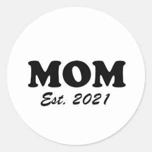 Pegatina Redonda Personalizado Mamá esta cita, día de madre, rega