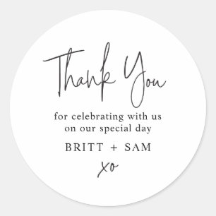 Pegatina Redonda Personalizado manuscrito del guión del favor de la