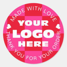 Pegatina Redonda Personalizado Marca logotipo comercial Gracias Ver