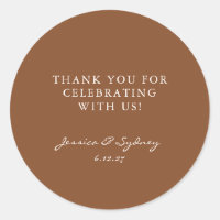 Personalizado Marrón Cálido Rústico Gracias Boda