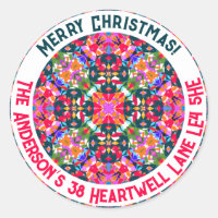 Personalizado Merry Colorful Modern Navidades Disc
