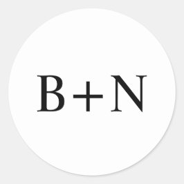 Pegatina Redonda Personalizado Minimalista clásico Boda monograma