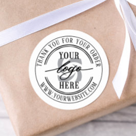 Pegatina Redonda Personalizado Mínimo Simple De Logotipos Comercial