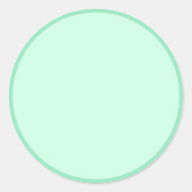 Pegatina Redonda Personalizado Mint Green Elegant Color Blank Moder (Anverso)