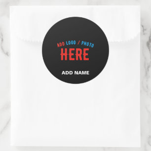 PEGATINA REDONDA PERSONALIZADO MODERNO ELEGANTE NEGRO VERIFICADO MA
