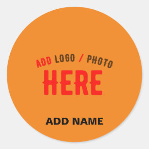 PEGATINA REDONDA PERSONALIZADO MODERNO ESTILO NARANJA OSCURO VERIFI