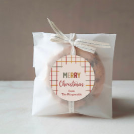 Pegatina Redonda Personalizado moderno Feliz Navidad de moda