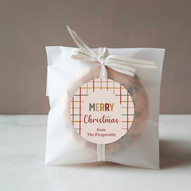Pegatina Redonda Personalizado moderno Feliz Navidad de moda (Subido por el creador)
