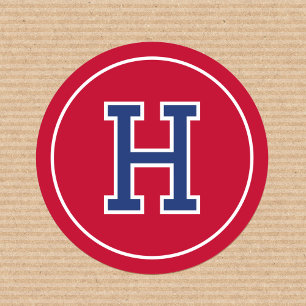 Pegatina Redonda Personalizado Monograma Típografía Retro Armada Ro