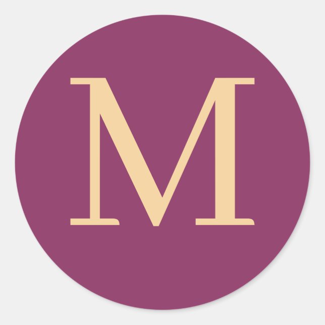 Pegatina Redonda Personalizado monogramado (Anverso)