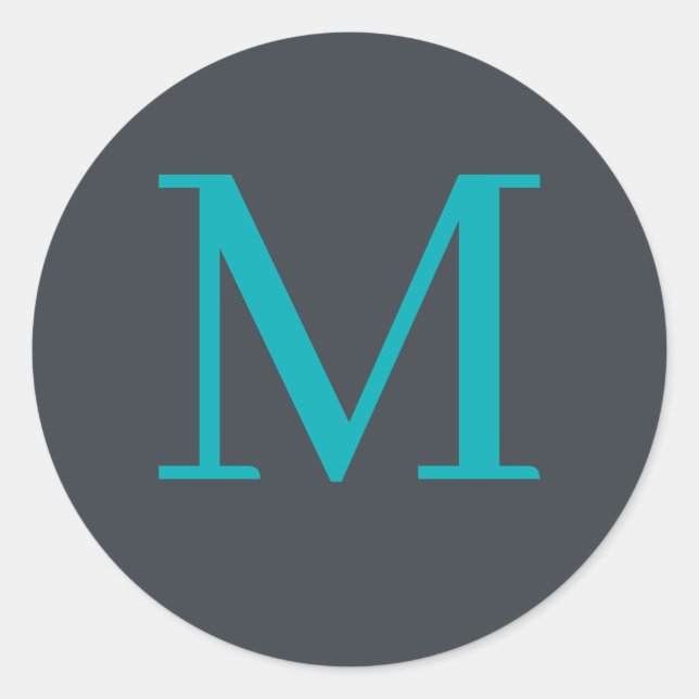 Pegatina Redonda Personalizado monogramado (Anverso)