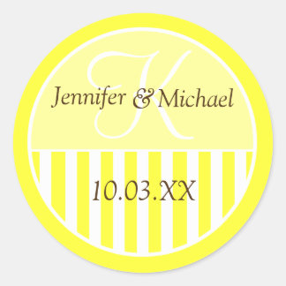 Pegatina Redonda Personalizado Monogramed Wedding Favor Labels
