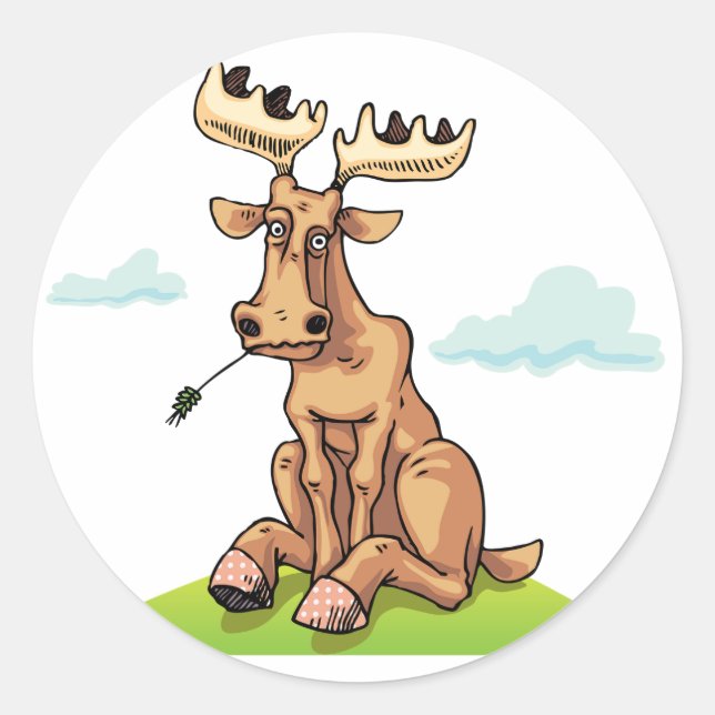 Pegatina Redonda Personalizado Moose Pegatinas (Anverso)