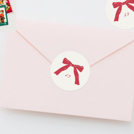 Pegatina Redonda personalizado navidades de arcos rojos vacaciones