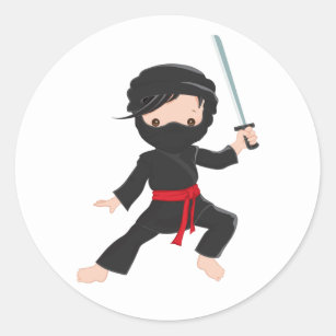 Pegatina Redonda Personalizado Ninja