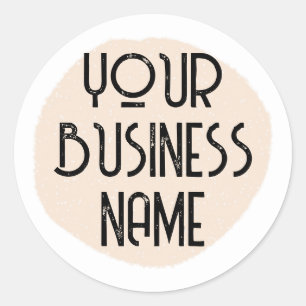 Pegatina Redonda Personalizado Nombre comercial profesional mínimo 