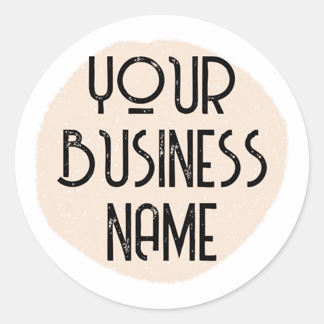 Pegatina Redonda Personalizado Nombre comercial profesional mínimo  (Anverso)