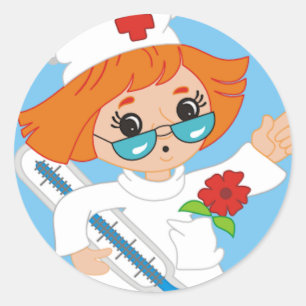 Pegatina Redonda Personalizado Nurse