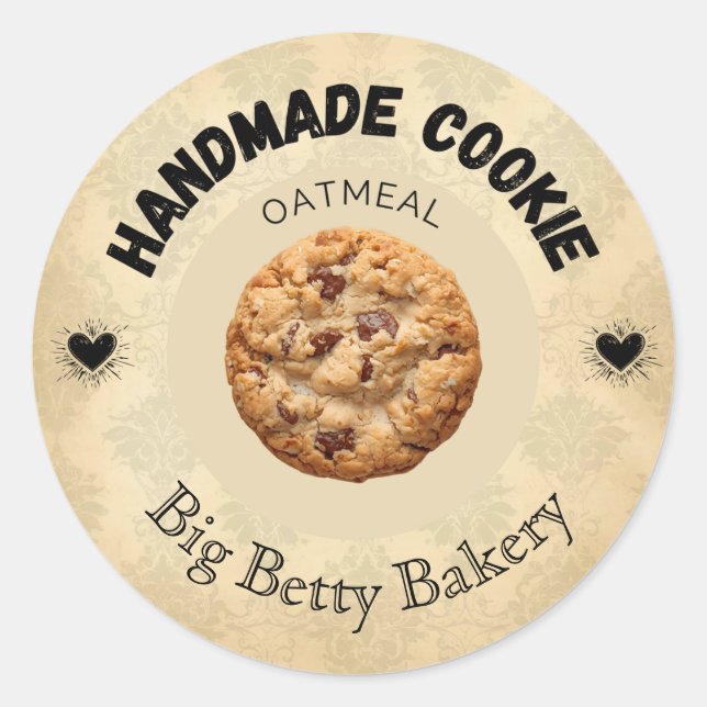 Pegatina Redonda Personalizado Oatharina Cookie Labels | Personaliz (Anverso)